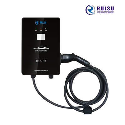 Wandgemonteerde AC EV-oplader 32A Type 2 draagbare Evse met LCD-scherm